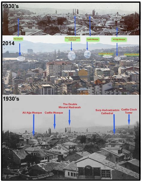 The appearance of some historic buildings at different dates (Adapted ...