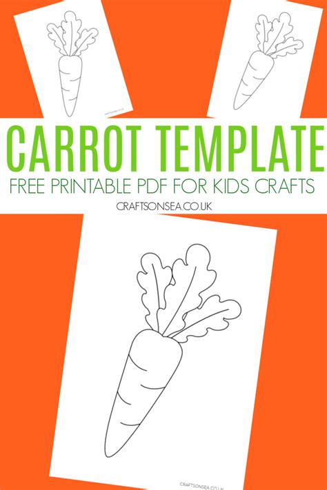 FREE Printable Carrot Template - Crafts on Sea