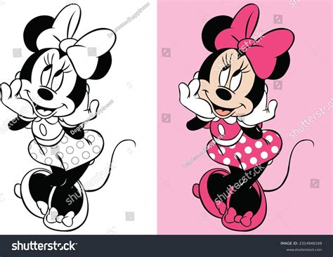 Minnie Mouse Clip Art Black And White