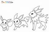 Pokemon Eevee Evolutions Coloring Pages sketch template
