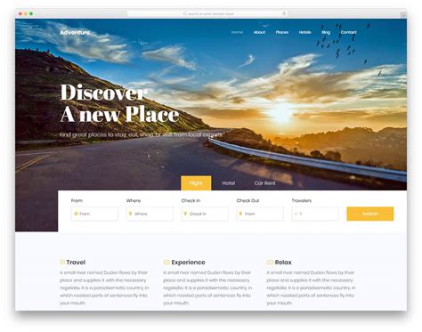 43 Best Free Travel Website Templates With Full Of Colors 2020