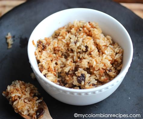 Arroz con Coco Titoté (Rice with Coconut and Raisins) - My Colombian Recipes