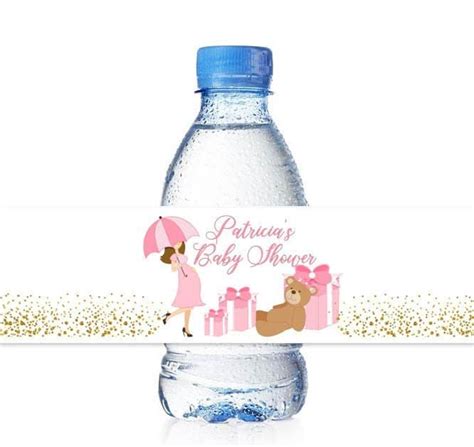 Custom Baby Girl Baby Shower Water Bottle Labels – Personalized Laser Engraved Gifts and Party Decor