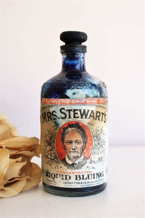 Vintage 1940s Mrs Stewarts Bluing Laundry Bottle – Toadstool Farm Vintage