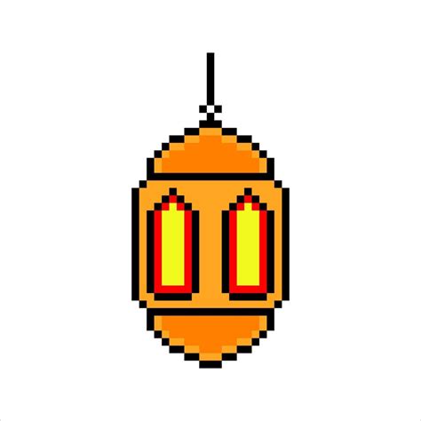 Lantern pixel art isolated on white Background. Vector illustration ...