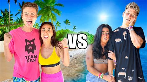 Couples Survival Challenge On A Deserted Island! *ft. Carter Sharer & Lizzy Capri* - YouTube