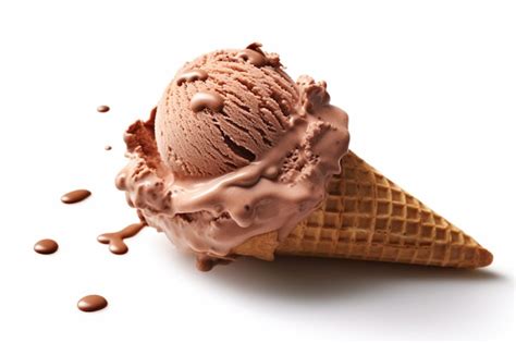 Premium AI Image | chocolate ice cream white background