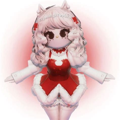 a very cute looking anime girl in a red and white outfit with horns on ...