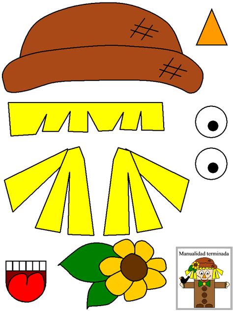 template | Scarecrow crafts, Fall arts and crafts, Preschool crafts