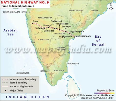 National Highway 9 Driving Directions Map, Pune to Machilipatnam Road Map