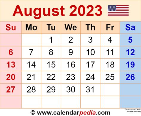 August 2023 Printable Calendar - 2023 Calendar Printable