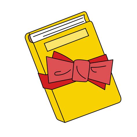 Thick yellow book tied in red gift ribbon 26134772 Vector Art at Vecteezy