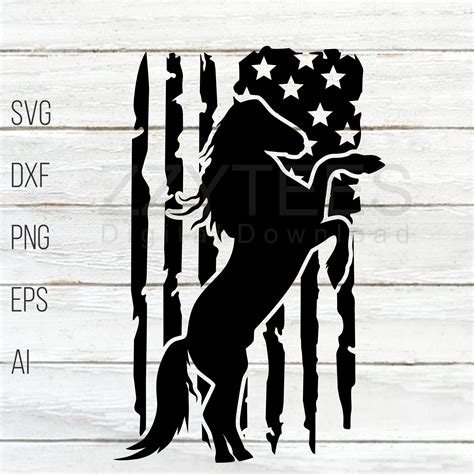 Beautiful Patriotic US Flag Silhouette Horse Clipart SVG - Etsy