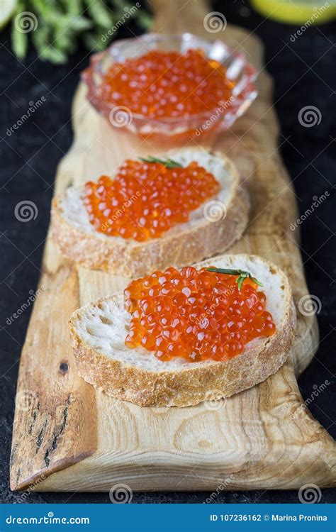 Red salmon caviar stock photo. Image of fish, appetizer - 107236162