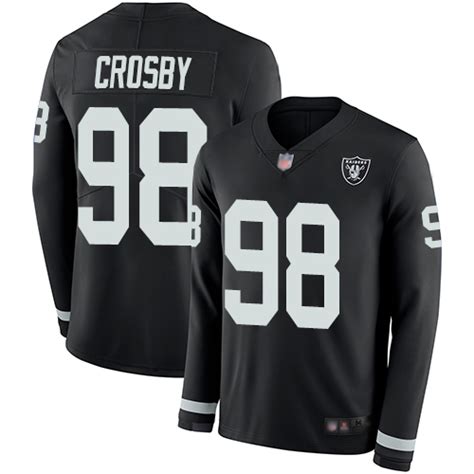 #98 Limited Maxx Crosby Black Football Men's Jersey Oakland Raiders Therma