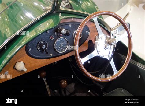 Interior of a 1935 Morgan Super Sports Three Wheeler Motor Car, UK Stock Photo - Alamy