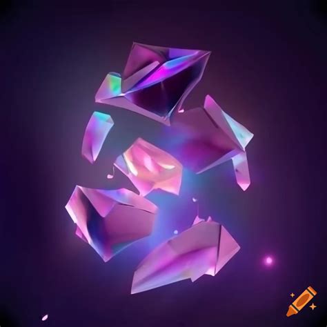3d holographic abstract shapes on a pink background on Craiyon