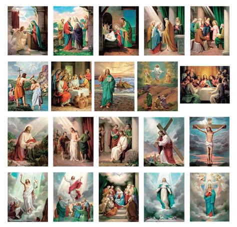 The 20 Mysteries of the Rosary - Set of 20 Prints - 8" x10" Lithographs ...