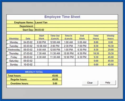 √ Free Excel Timesheet Formula With Lunch Break