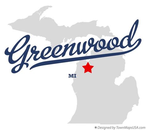 Map of Greenwood, Wexford County, MI, Michigan