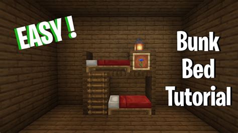 MINECRAFT BUNK BED TUTORIAL ( EASY ) - YouTube