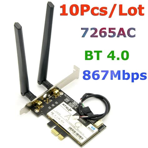 10pcs/Lot 7265ac 867Mbps Dual Band PCI Express X1/X4/X8/X16 Wireless ...