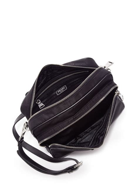 Prada Nylon Double-zip Camera Bag in Nero-Black (Black) - Lyst