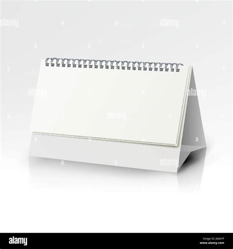 White Blank Paper Desk Spiral Calendar. Spiral Calendar Vector Template. Vertical Table Calendar ...