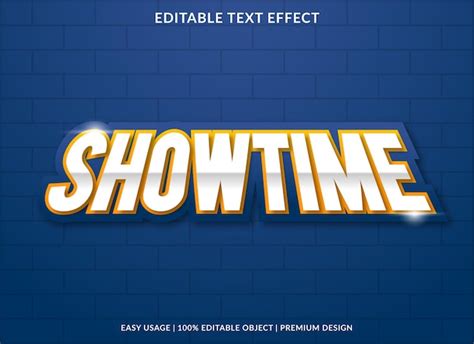 Premium Vector | Showtime text effect template with bold style