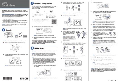 Epson L5290 Multifunction Printer Quick Start Guide | User Manual