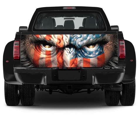 American Flag Face Truck Vinyl Tailgate Wrap Graphics Color | Etsy