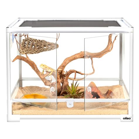 OIIBO 30 Gallon Reptile Tank, 24" x 18" x 18" Front Opening Reptile ...