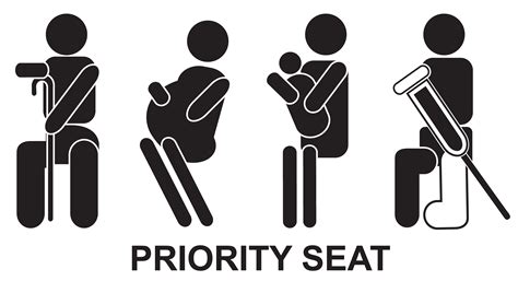 Priority seat, sign, black | Icons ~ Creative Market