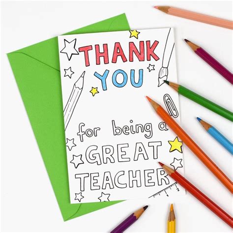 INSTANT DOWNLOAD Thank You for Being a Great Teacher - Etsy