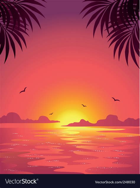 Sea sunset Royalty Free Vector Image - VectorStock