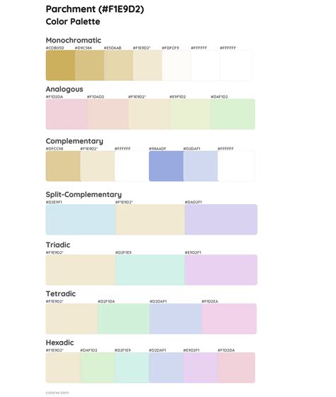 Parchment color palettes - colorxs.com