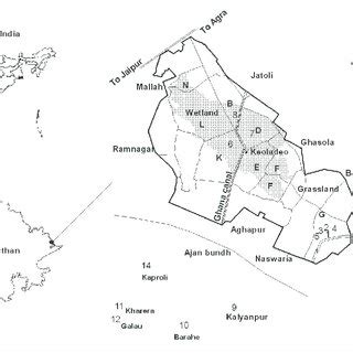 Map of Keoladeo National Park. The shaded portion in the centre... | Download Scientific Diagram