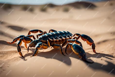 Premium AI Image | A scorpion in the desert with the desert in the background