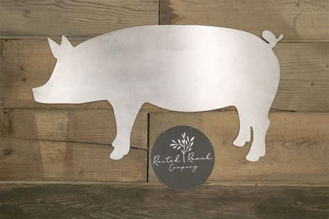 Pig Metal Sign Farmhouse Country Wall Decor Wall Art Metal | Etsy