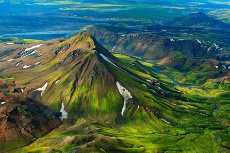 nature, Landscape, Mountain, Iceland, Snow, Bird's Eye View, Top View, Hill, River Wallpapers HD ...