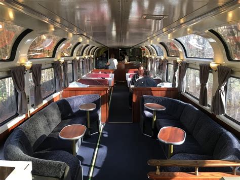 Interior of ex-Santa Fe El Capitan Hi-Level & ex-Pacific Parlor Car on Amtrak's Coast Starlight ...