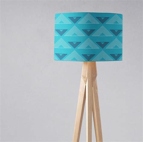 Blue lampshade Geometric lampshade Turquoise lamp shade | Etsy | Blue ...