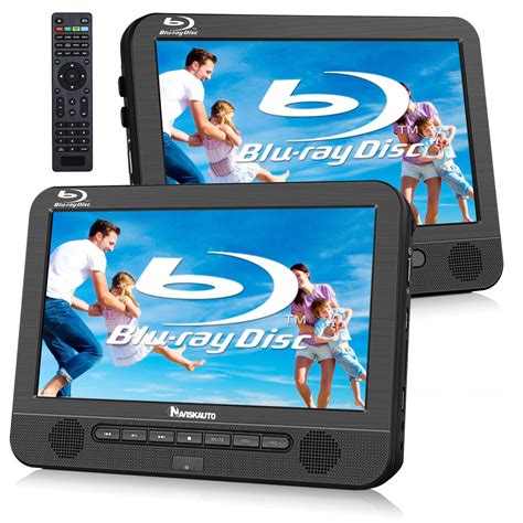 NAVISKAUTO 10.1" Blu Ray Dual Car DVD Players with Rechargeable Battery ...