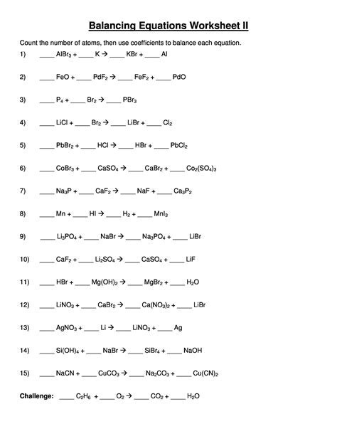 Worksheet Balancing Equations Answers – Imsyaf.com