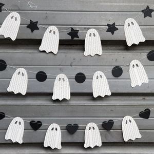 Ghost Garland Halloween Decoration Paper Garland Book Page - Etsy Canada