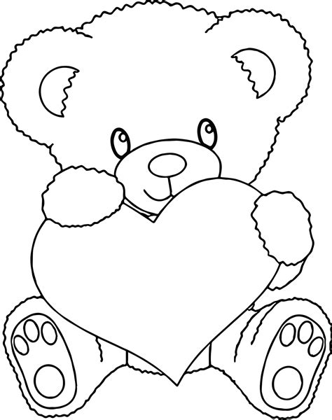 Christmas Cute Teddy Bear Coloring Pages – Thekidsworksheet