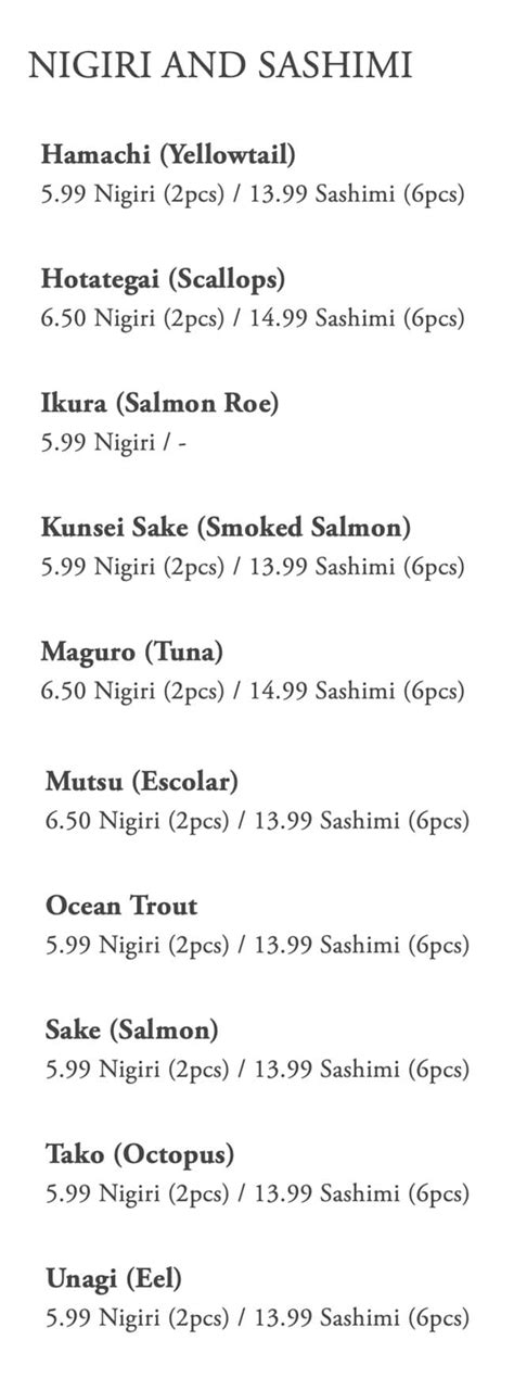 Kaze Sushi Bar And Grill menu – SLC menu