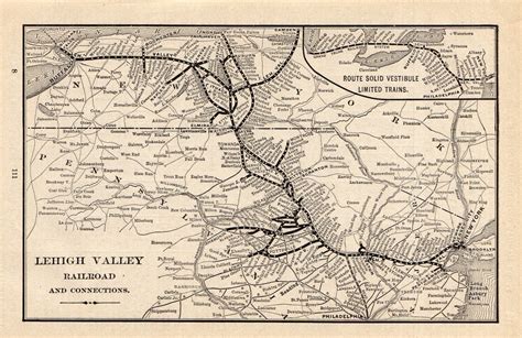 1900 Antique Lehigh Valley Railroad Map Vintage Pennsylvania | Etsy