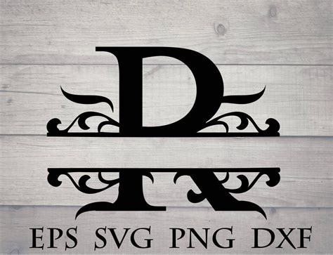 Split Initial Svg Split Letter R Monogram Svg Split Monogram - Etsy