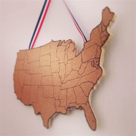 United States Corkboard Map USA Cork Map Pin Board Gifts for